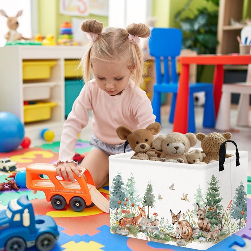 FXOCSHE Rectangular Baby Storage Basket,Collapsible Kid Toy Bin Nursery Classroom Books Shelf Basket,Toy Organizer,Room decor(Lucky animal) - Image 5